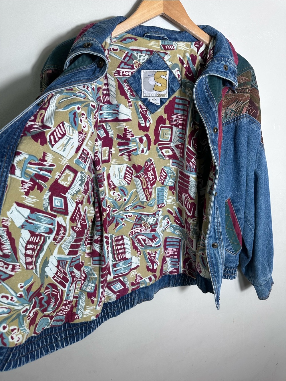 Vintage 90s Denim Jacket with Multicolor Accents - Picture 10 of 10